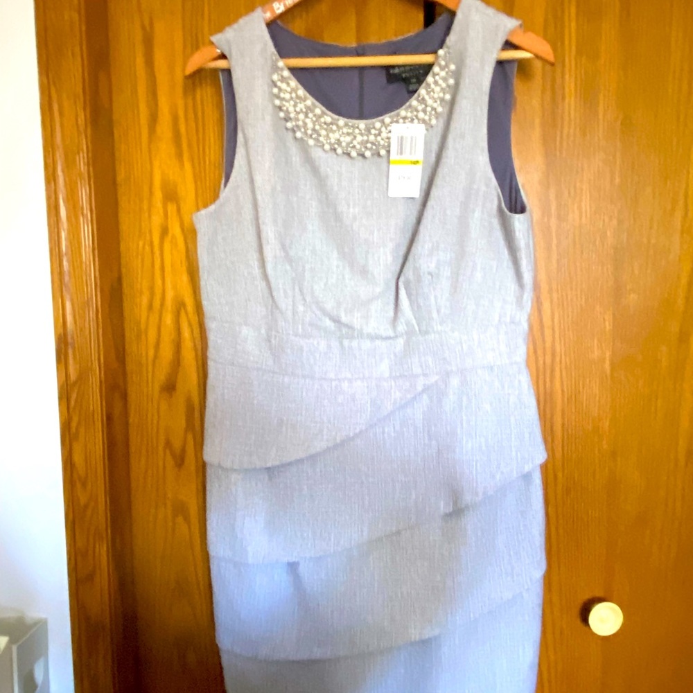 Connected Apparel Gray Petite Dress